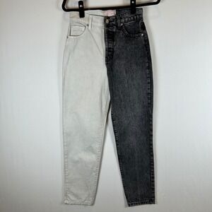 REVICE Two Tone Jeans High Waisted Denim Color Block Grunge‎ Women's Size 26